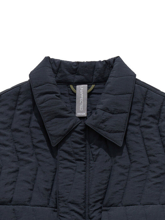 QUILTED SHIRT JACKET / NAVY