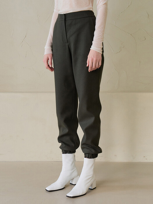 WOOL JOGGER PANTS (ash forest)
