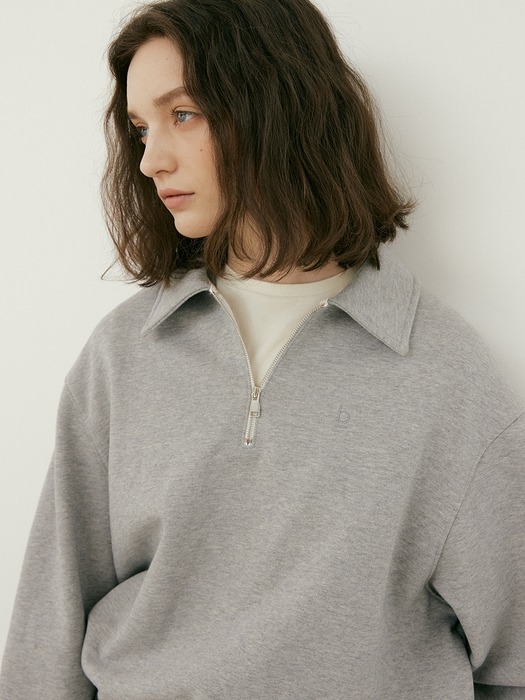 half zip-up sweatshirt (grey)