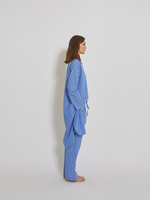 100% Cotton Pajamas for Unisex (Striped-Blue)