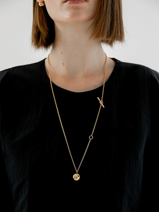 long sphere necklace - gold