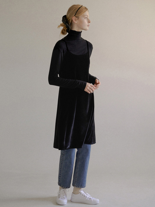 4.44 Velvet slip dress (Black)