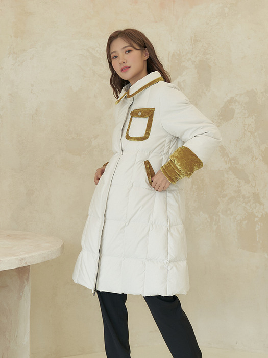 COLETTE QUITED DOWN COAT IN SNOW WHITE