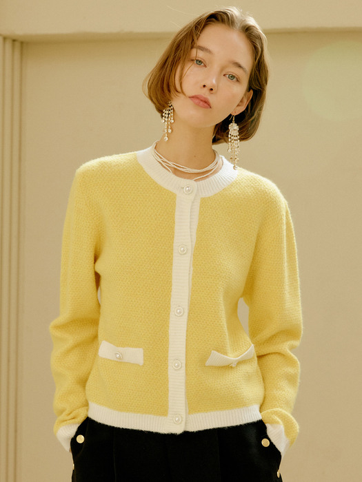 엘로우 셀라 트위드 가디건 / YELLOW SELLA TWEED CARDIGAN