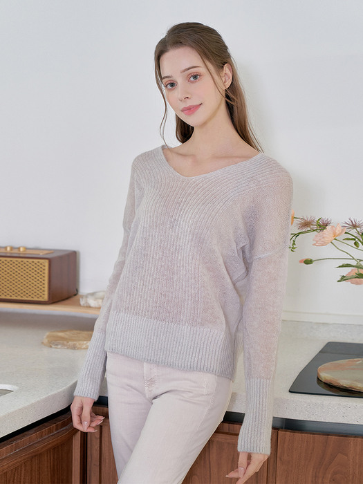 PAIGE SWEATER IN LIGHT GRAY
