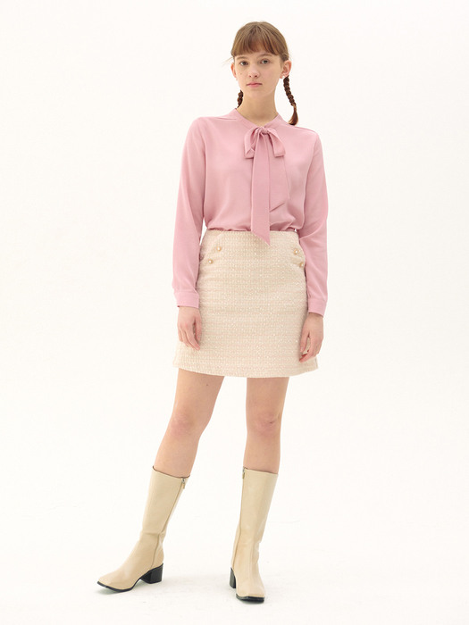 Audrey Tweed Skirt_pink 