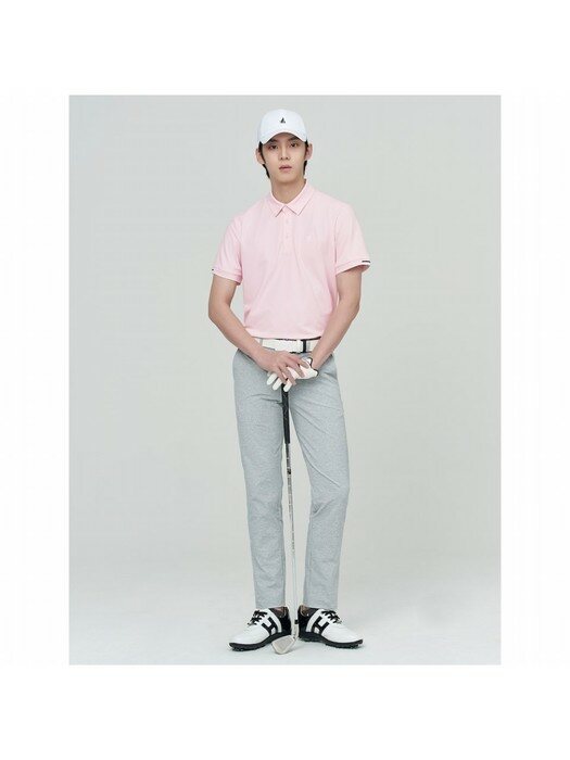 남성 핑크 솔리드 피케 칼라 티셔츠 (BJ2342B70X)