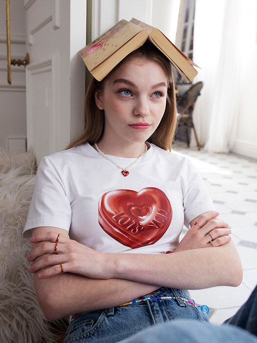 lotsyou_THE FRIEND HEART CANDY Tee White
