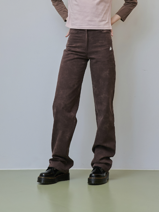 COLOR WASHED PANTS [BROWN]