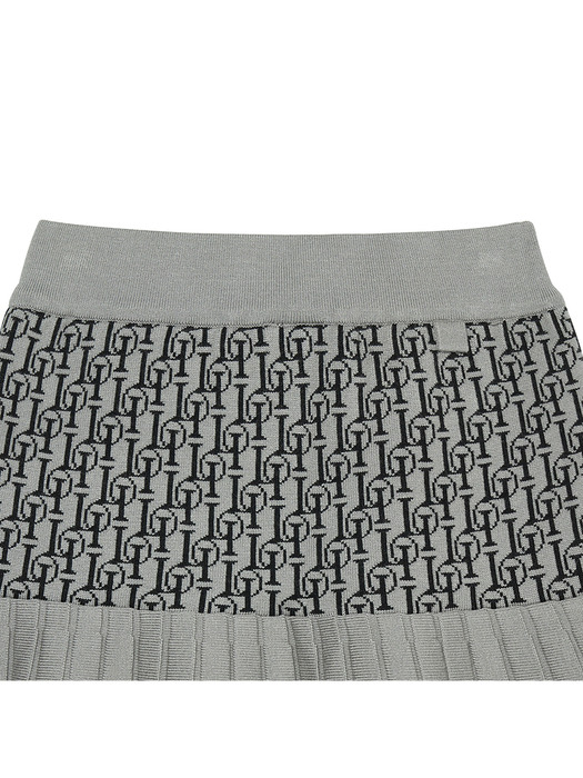 Signature Knitted Flare Skirt_Gray