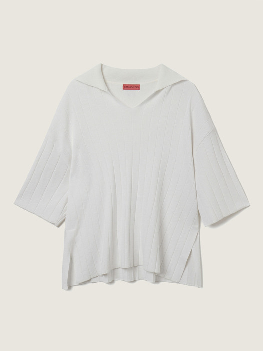 [SET] Organic cotton 100% broad rib collared shirts / half-pants_Off White