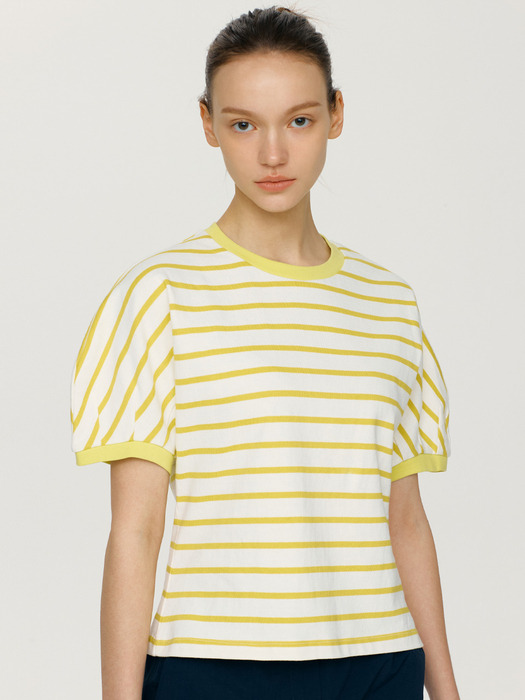 [N]PANPO T-shirt (Navy&Blue stripe/Lime stripe)