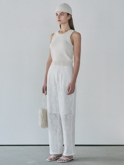 TERRY RIB KNIT SLEEVELESS (ivory)