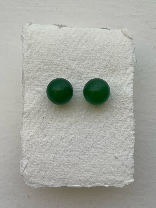 Nund Pearl/Green agate Earring