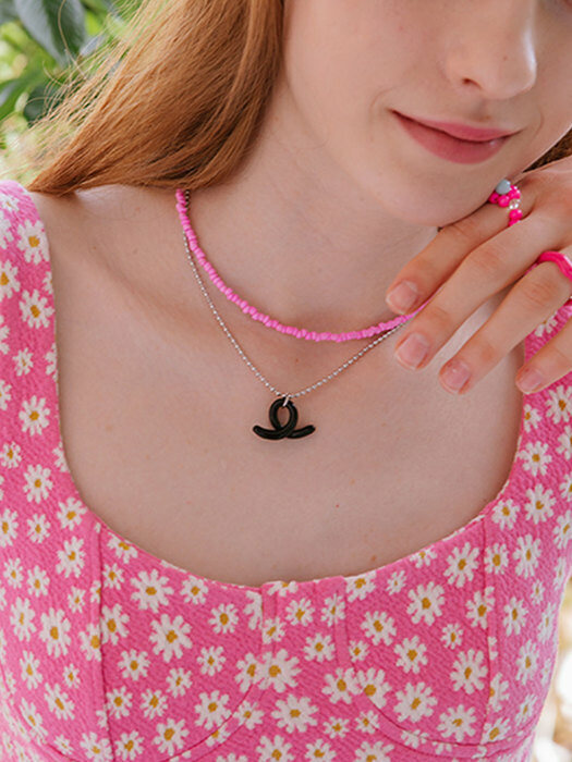 PINK Crown necklace 2set
