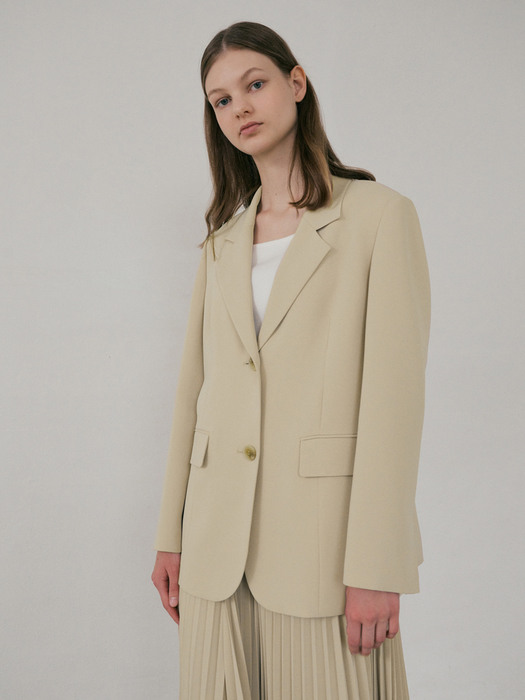 Back Slit Matin Jacket (Beige)