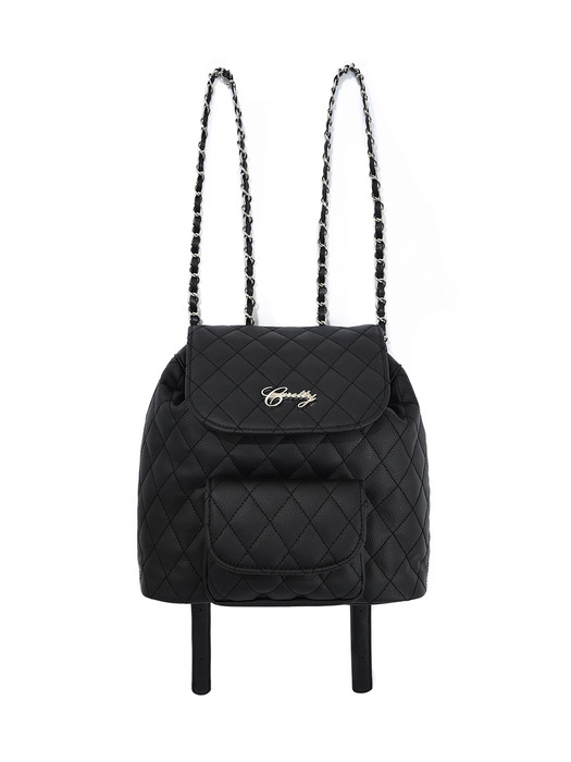 C METAL LOGO QUILTING MINI BACKPACK 2_BLACK