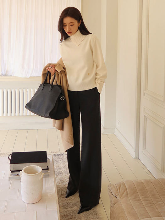 [Day-Wool] Semi-Wide Winter Trousers_2color