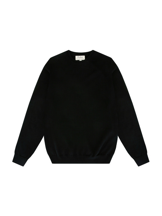 Wool soft crewneck sweater (Black)