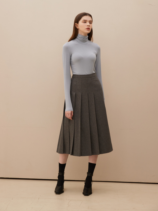 Tailored Wool Pleats Skirt_GR