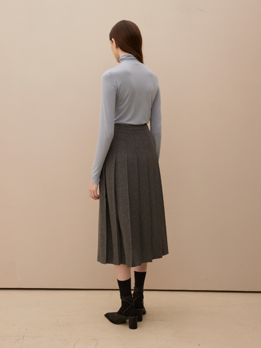 Tailored Wool Pleats Skirt_GR