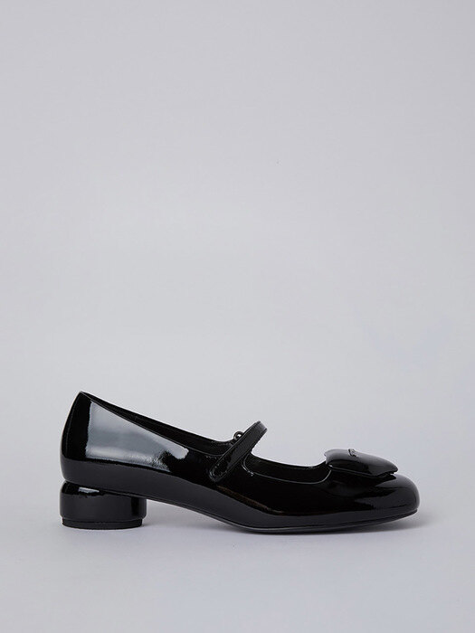 Round heel mary Jane flat(black)_DG1DA22501BLK