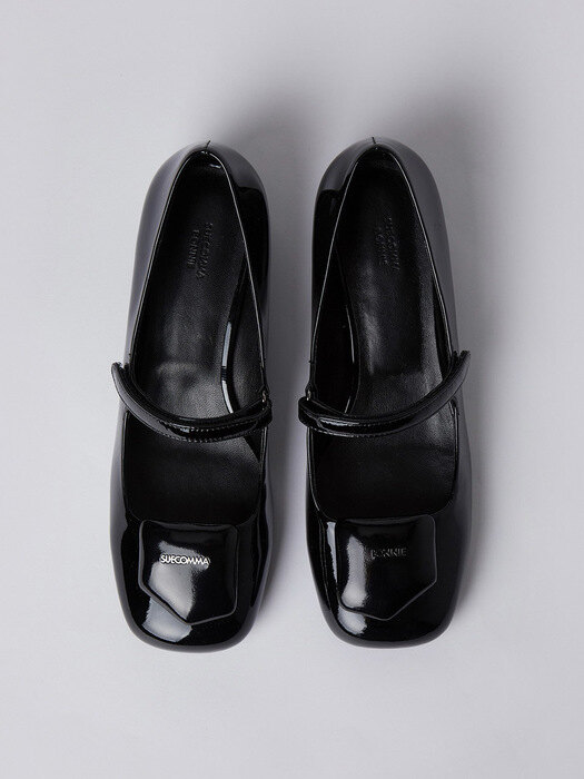 Round heel mary Jane flat(black)_DG1DA22501BLK