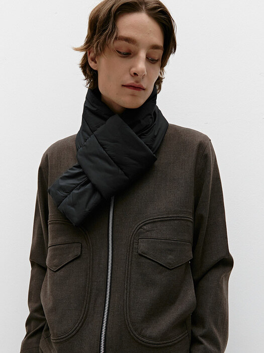 Quilting Knit Scarf_Black