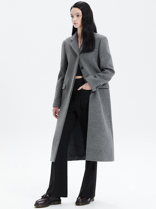 SLIM WOOL SINGLE COAT_GREY