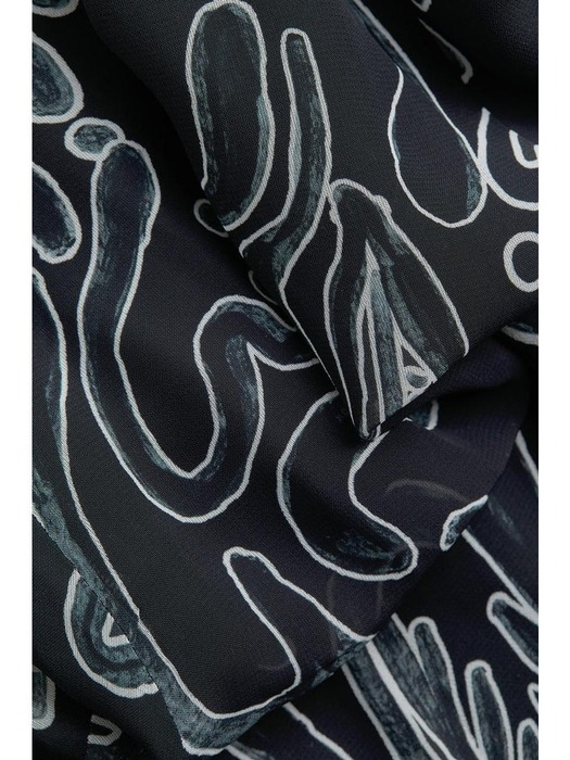 패턴 시폰 드레스 블랙/패턴 1072739001