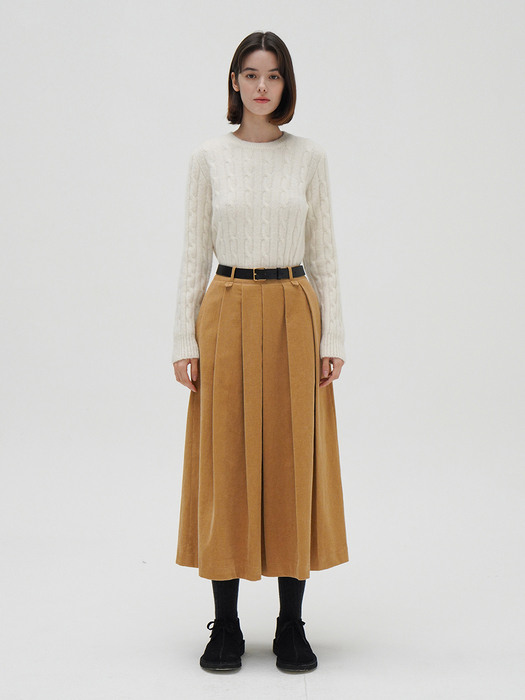 Alpaca Cable Round Crop Knit - Off White