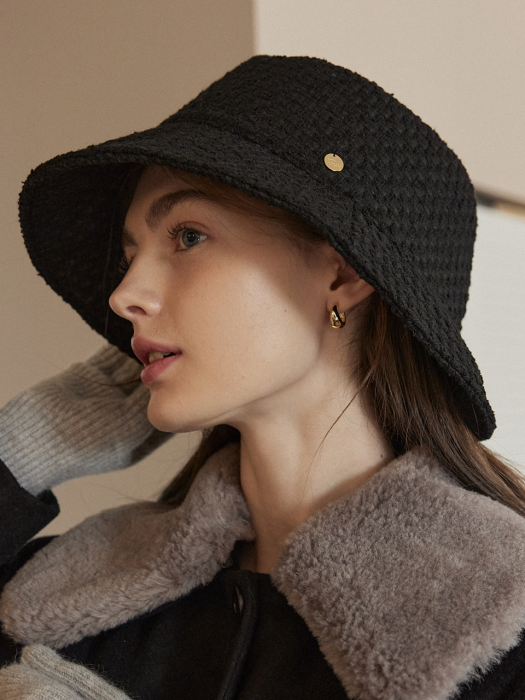 Atelier tweed Bucket Hat - Black
