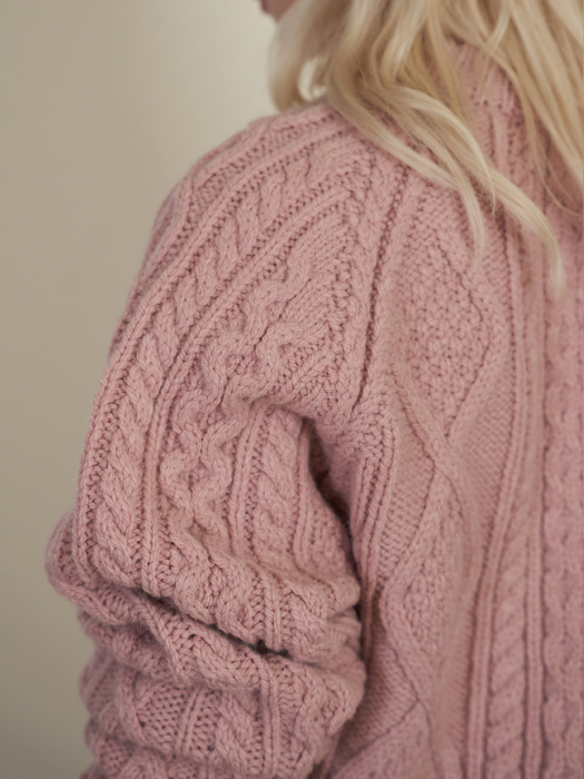 Wool Blend Cable Knit (Pink)