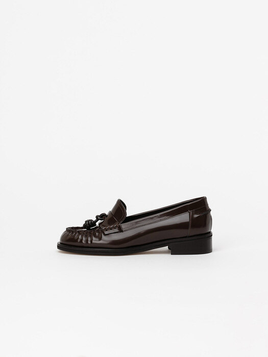 Bourree Knotted Tassel Loafers in Dark Brown Box