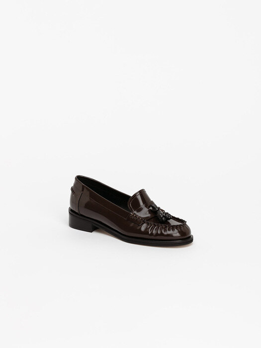 Bourree Knotted Tassel Loafers in Dark Brown Box