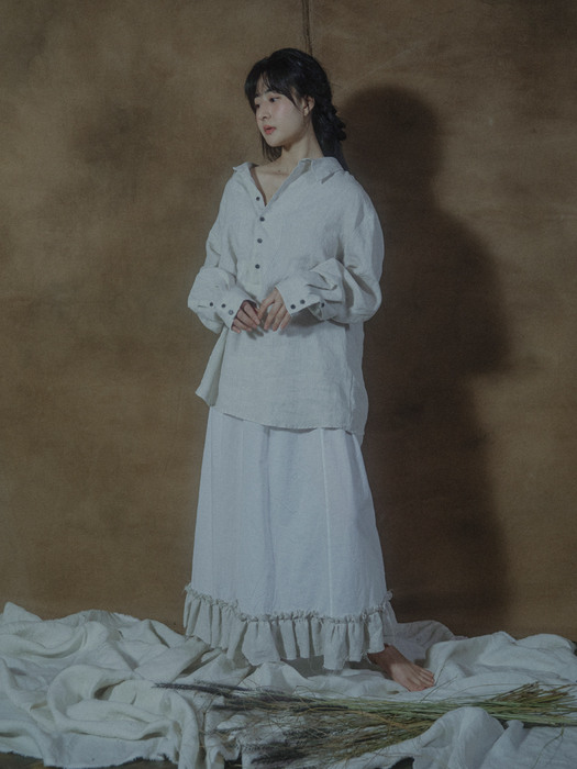 Plain frilled petticoat - warm white 플레인 프릴드 페티코트