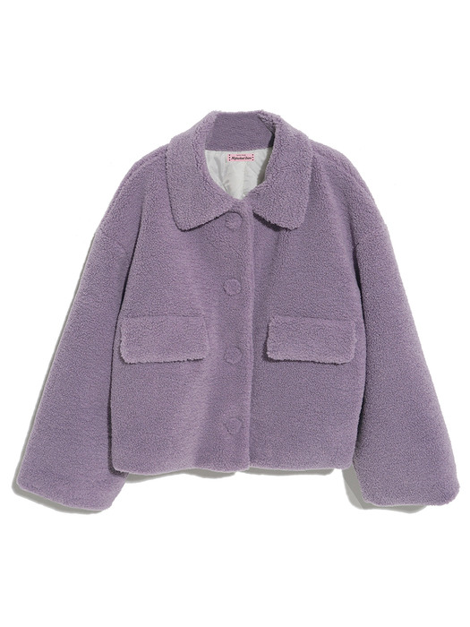 BUTTON FLEECE JACKET_PURPLE