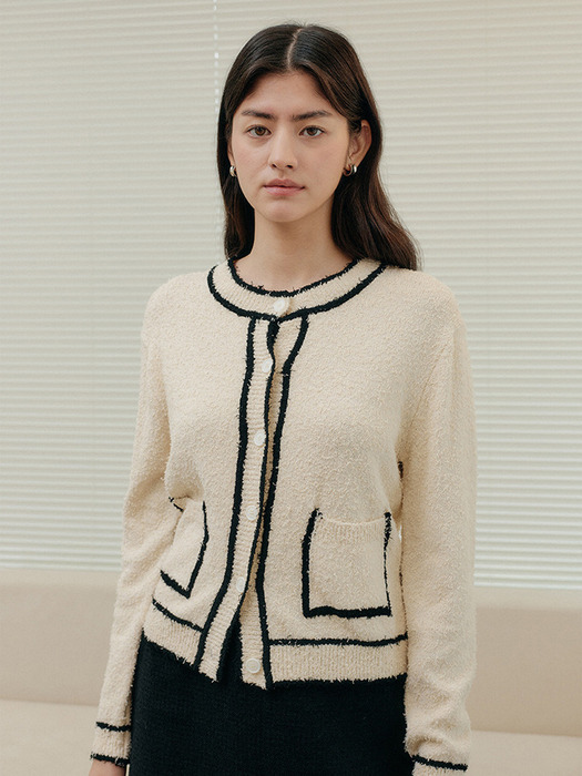 TWEED CARDIGAN_IVORY