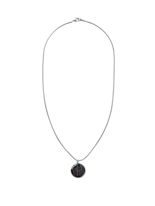 CIRCLE LOGO NECKLACE_[BLACK]