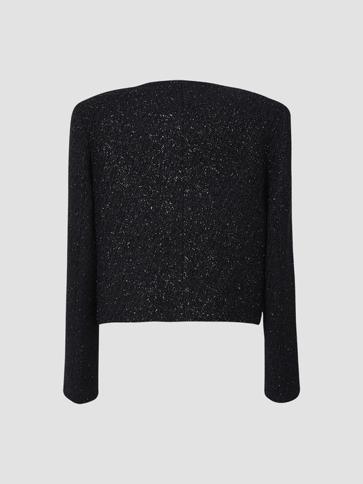 Glitter tweed jacket_black
