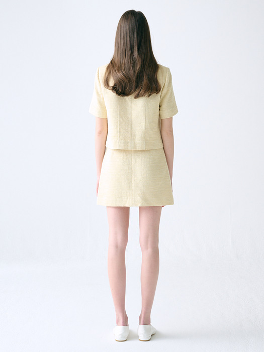 [TWEED] Fringed Tweed Mini Skirt