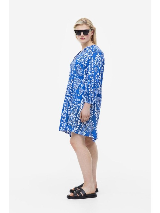 더블 위브 튜닉 드레스 블루/플로럴 1127752008