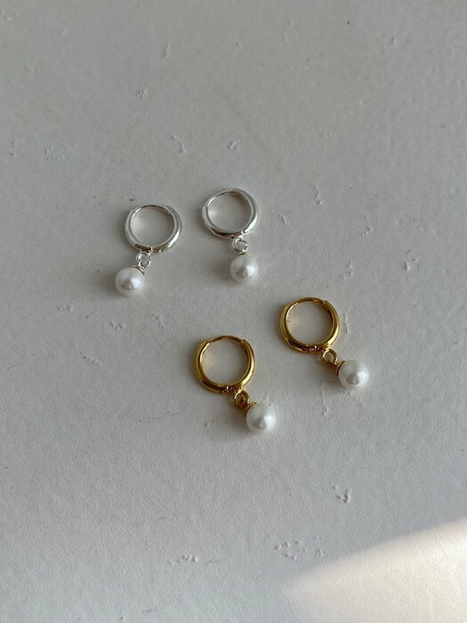 [925 silver] Deux.silver.159 / snow roche earring (2 color)