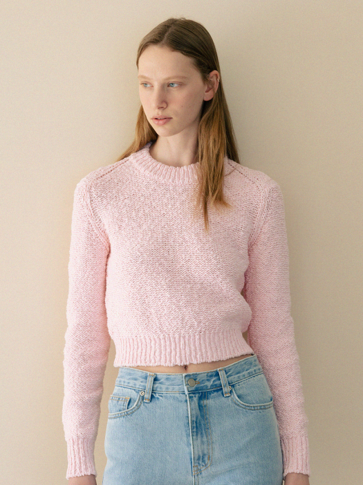 cotton crop round knit (pink)