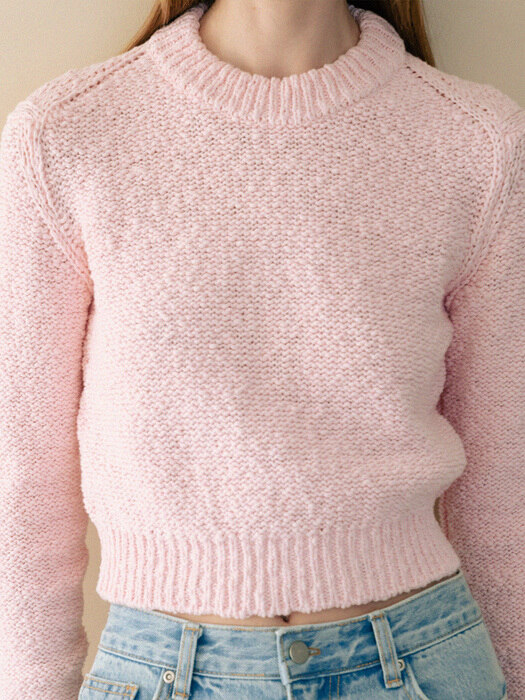 cotton crop round knit (pink)