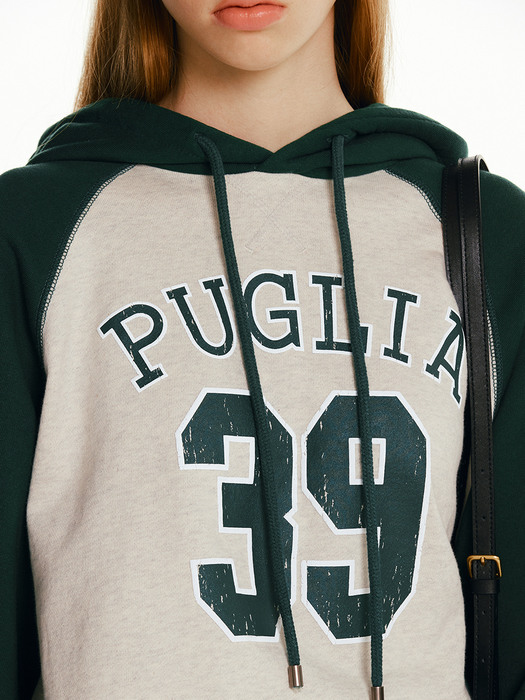FOGGIA Raglan cropped hoodie (Navy&Gray/Green&Oatmeal)