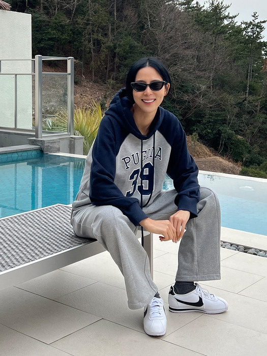 FOGGIA Raglan cropped hoodie (Navy&Gray/Green&Oatmeal)