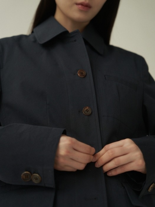 Noort Half Cotton Jacket [Navy]