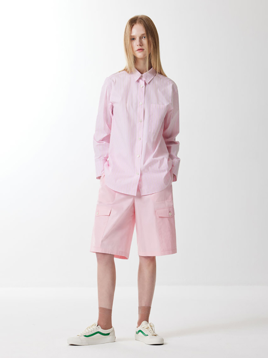 보이핏 핑크 스트라이프 면셔츠 0046
