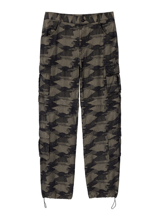 Camouflage cargo two-way pants